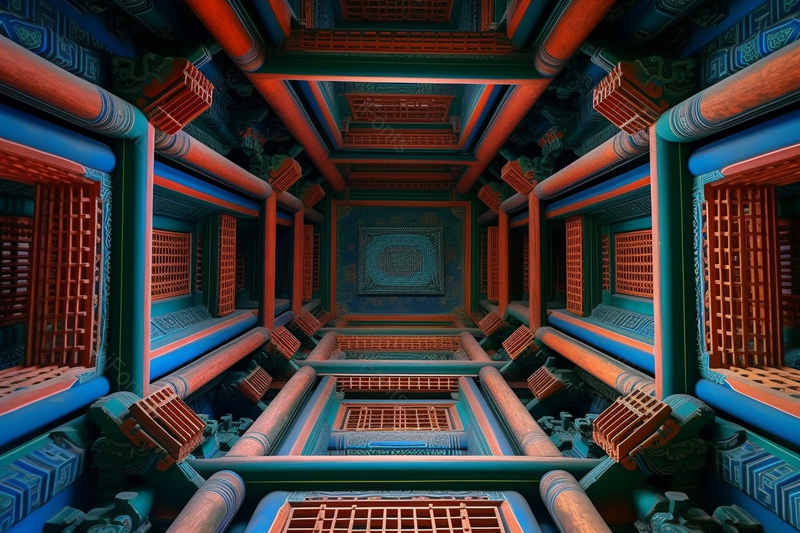 古代雄伟清朝建筑仰视屋顶摄影,高清,摄影图,摄影图片,图片大全,摄影图免费下载